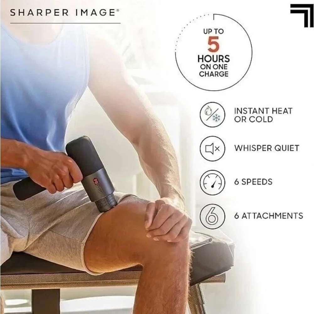 Sharper Image Pro+ Hot & Cold Percussion Massage Gun- 6 Speeds | Case |Open Box - Picture 5 of 10